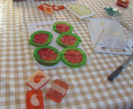 making of watermelon soaps 